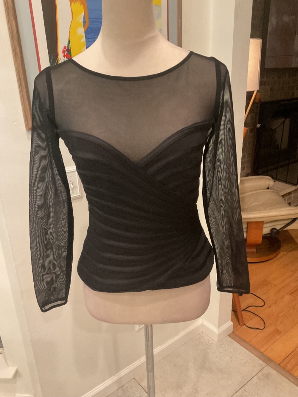 JS Collections Black Nylon Blouse